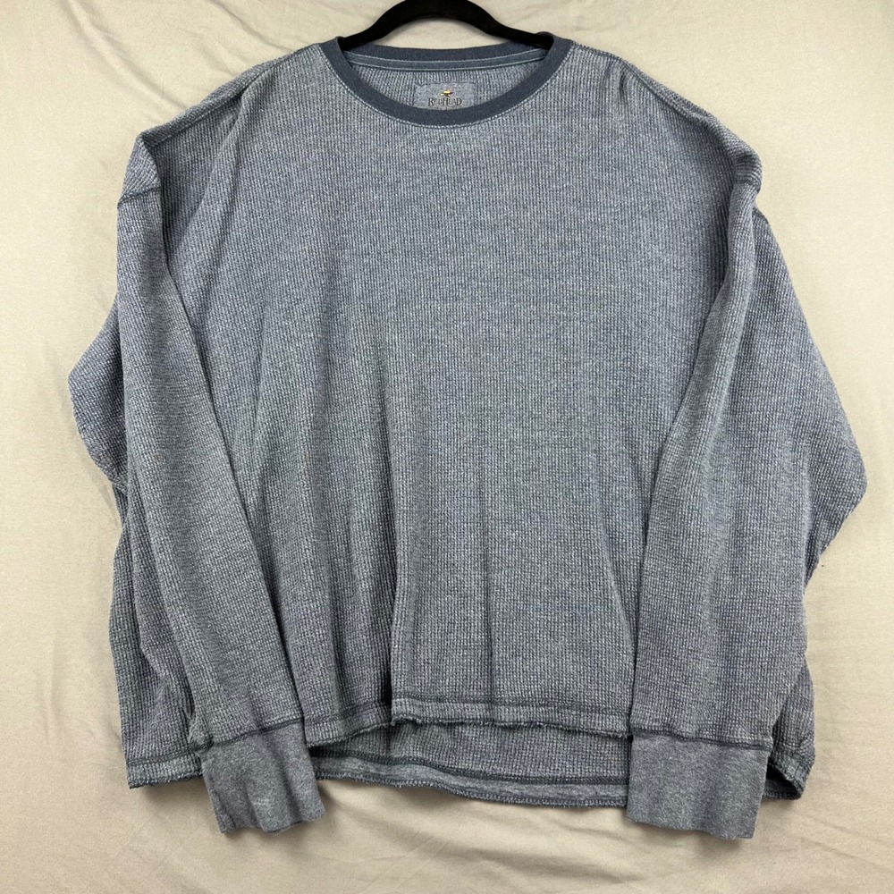 RedHead Thermal Shirt Mens XL Waffle Knit Blue Long Sleeve Crewneck Good
